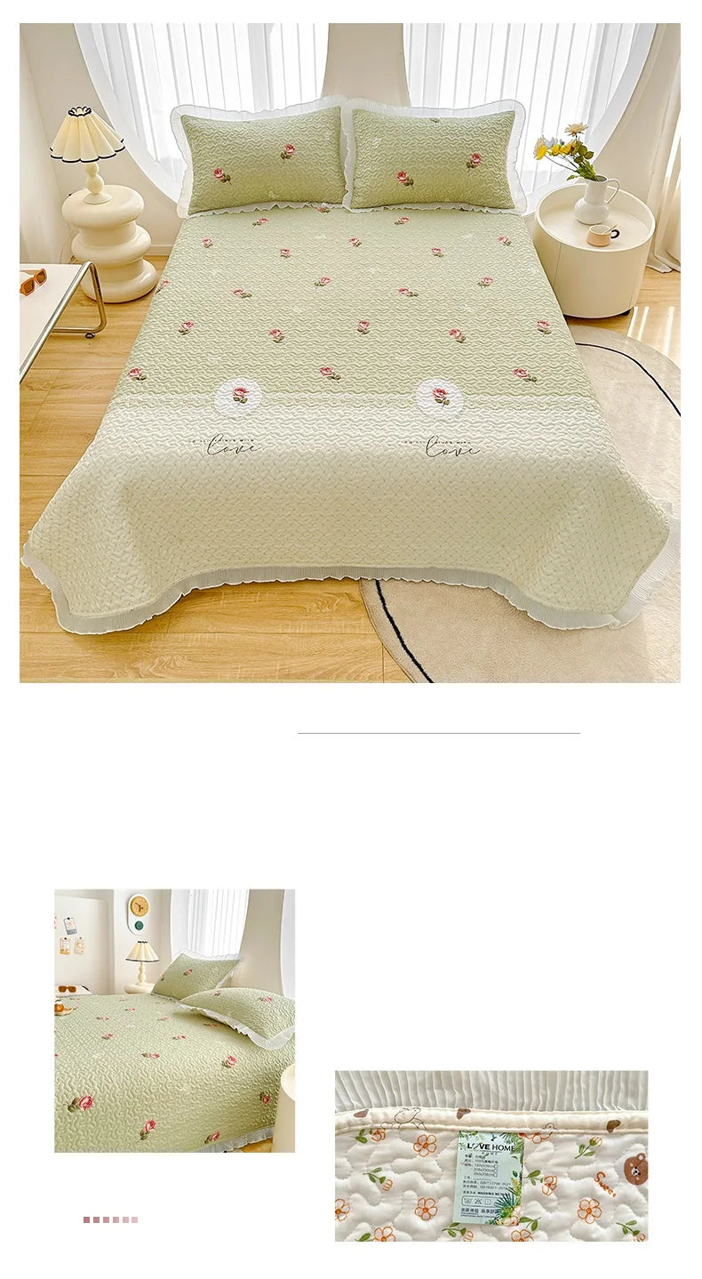 Thicken Bed Cover Floral Style Bedspread Home Bed Linen Double Bedspreads