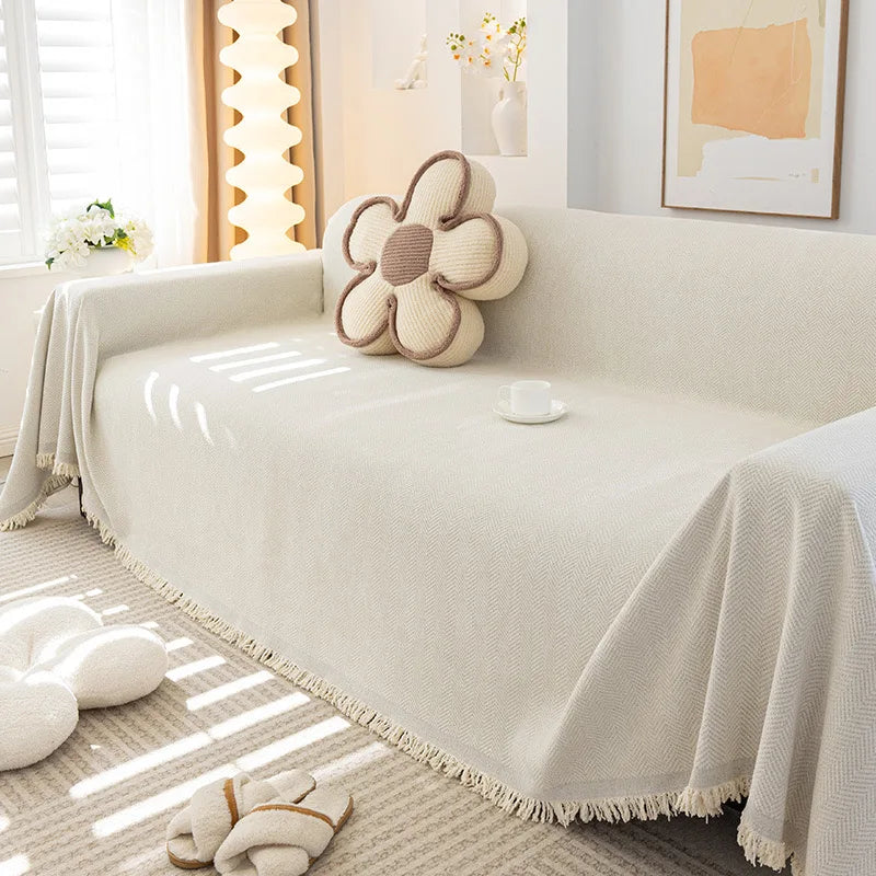 Cream Style Chenille Sofa Cover Sofa Towel Four Seasons