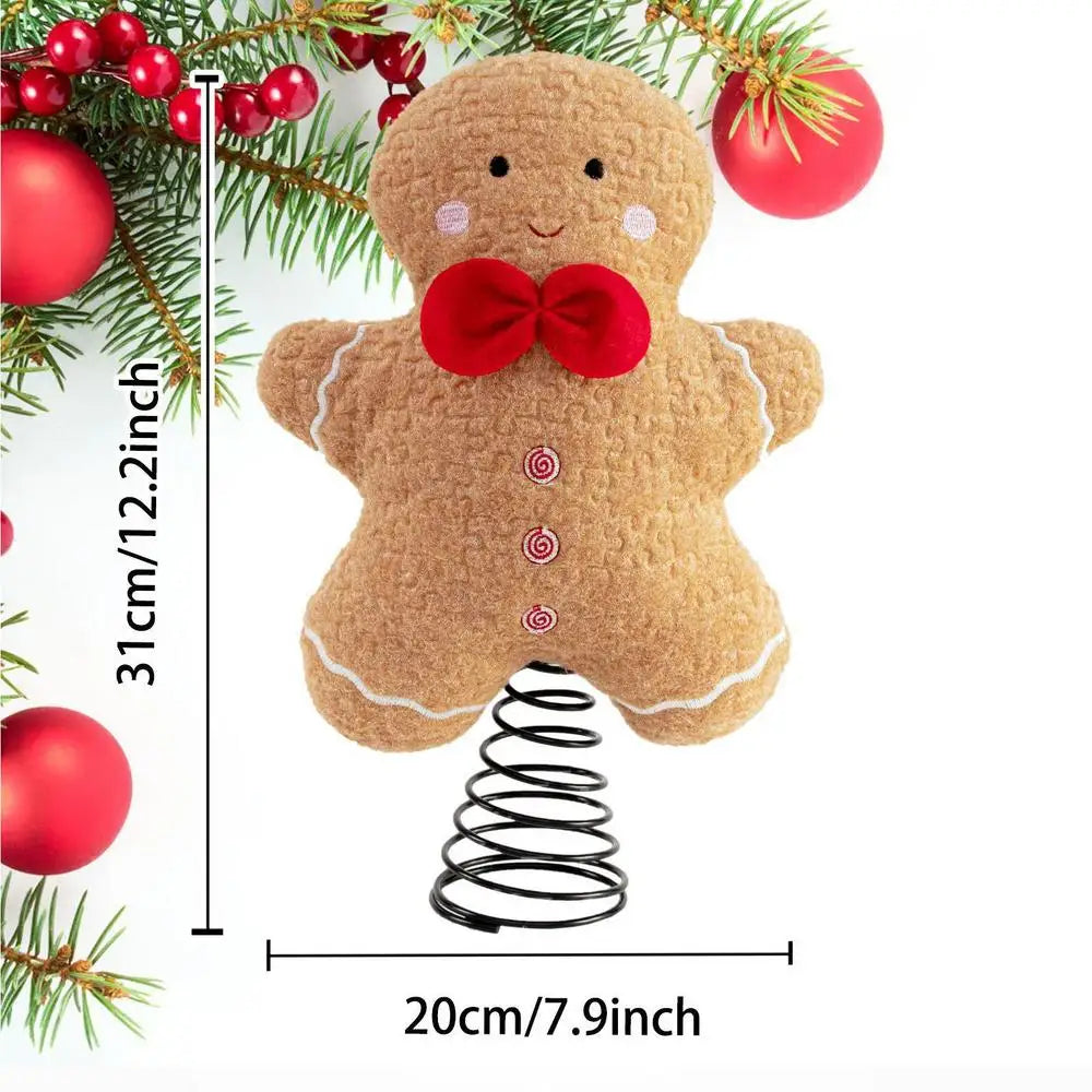 Christmas Pentagon Top Gingerbread Man Tree Topper Xmas Tree