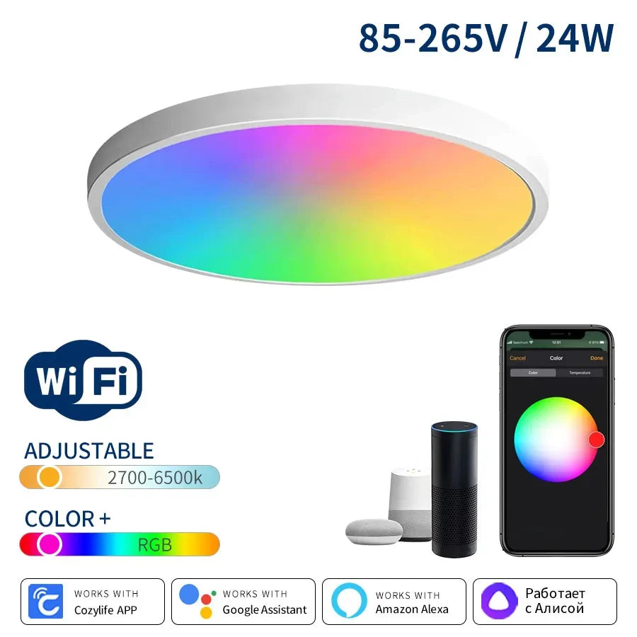 Smart WiFi LED Ceiling Light 24W Cozylife APP Control Voice Control