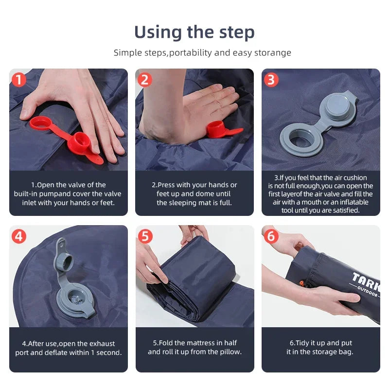 TARKA Inflatable Camping Mats Sleeping Pad Outdoor Tourist Air Cushion