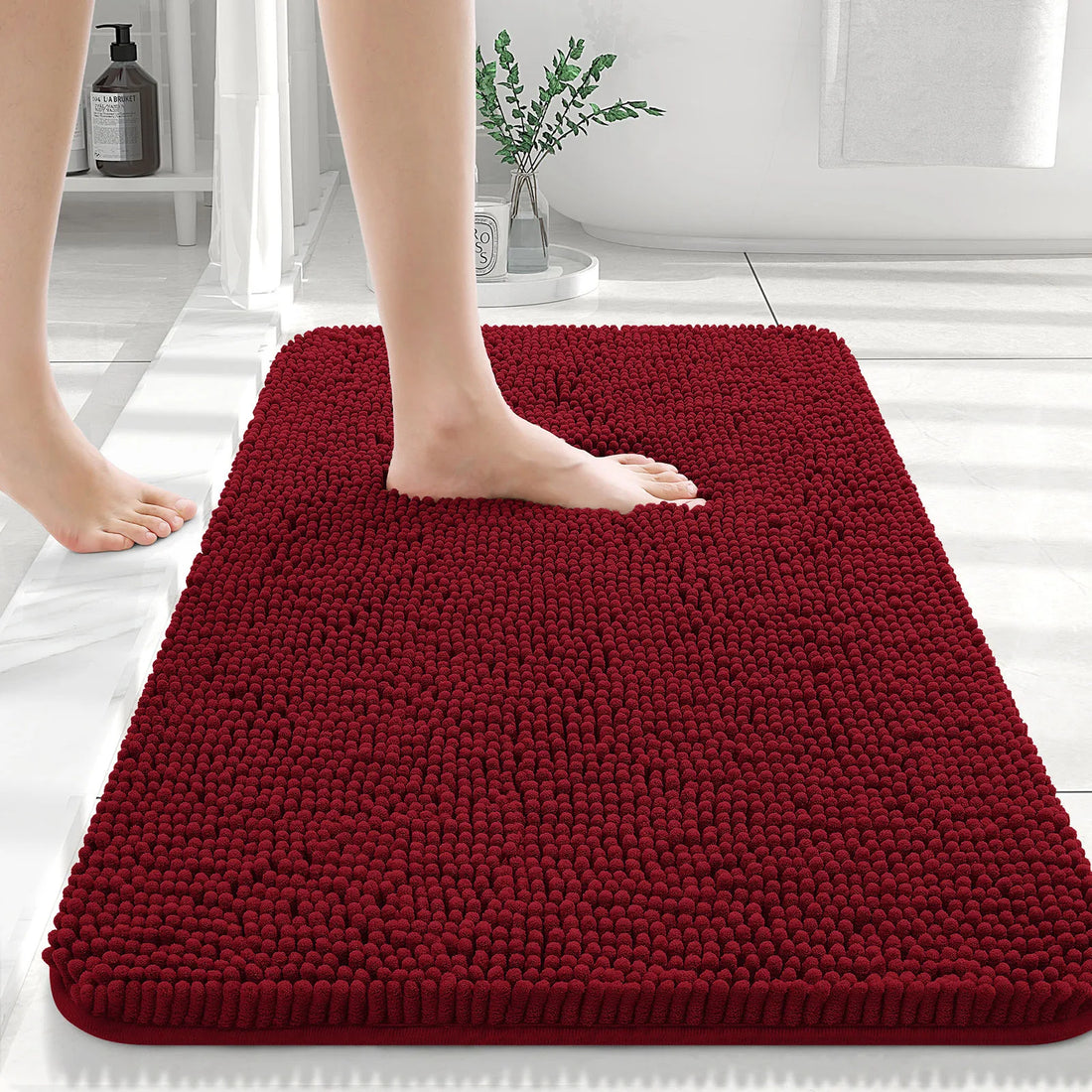 HAPIHAPPY New Chenille Bathroom Rug Mat Extra Soft Thick