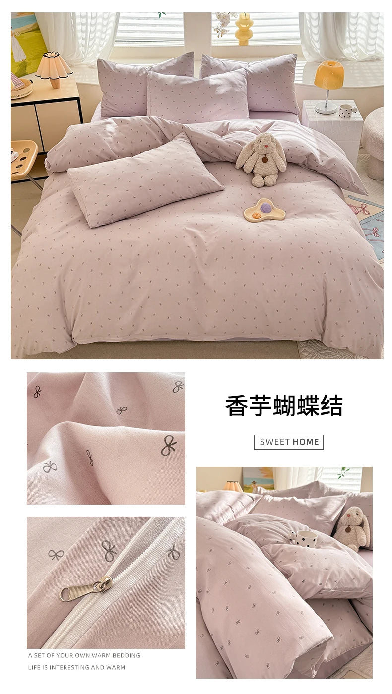 Cute Dog Printed Duvet Covet Set Brown Color Comforter Cover with Pillowcase