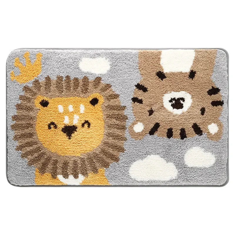 Frog and Bear Flocking Bath Mat Home Decoration Door Mat