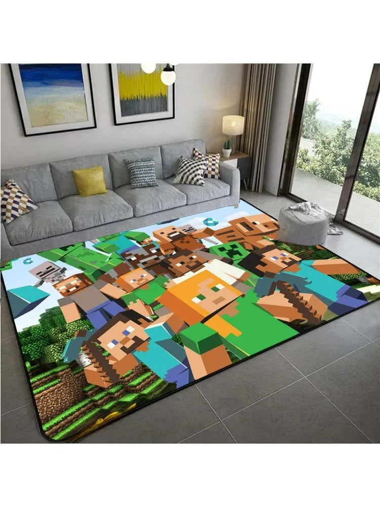 3D Game M-MINE Sandbox Carpet for Living Room Decor Bedroom