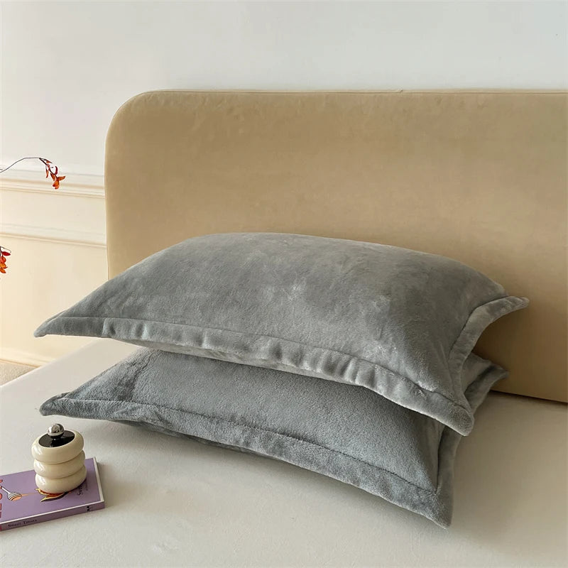 Solid Color Pillows Cover Velvet Pillowslip funda almohada 48x74cm Pillowcase
