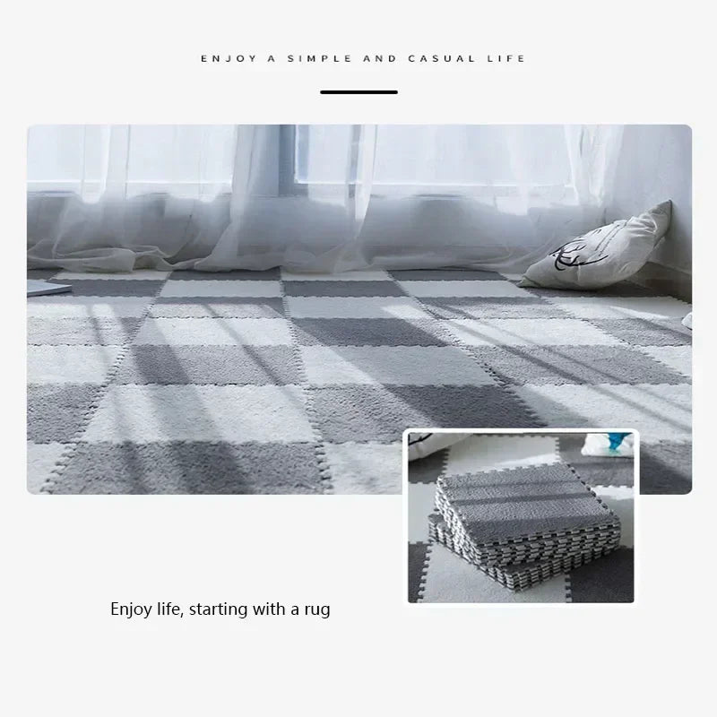 30x30cm Plush Puzzle Foam Floor Mat Creative Fashion Carpet