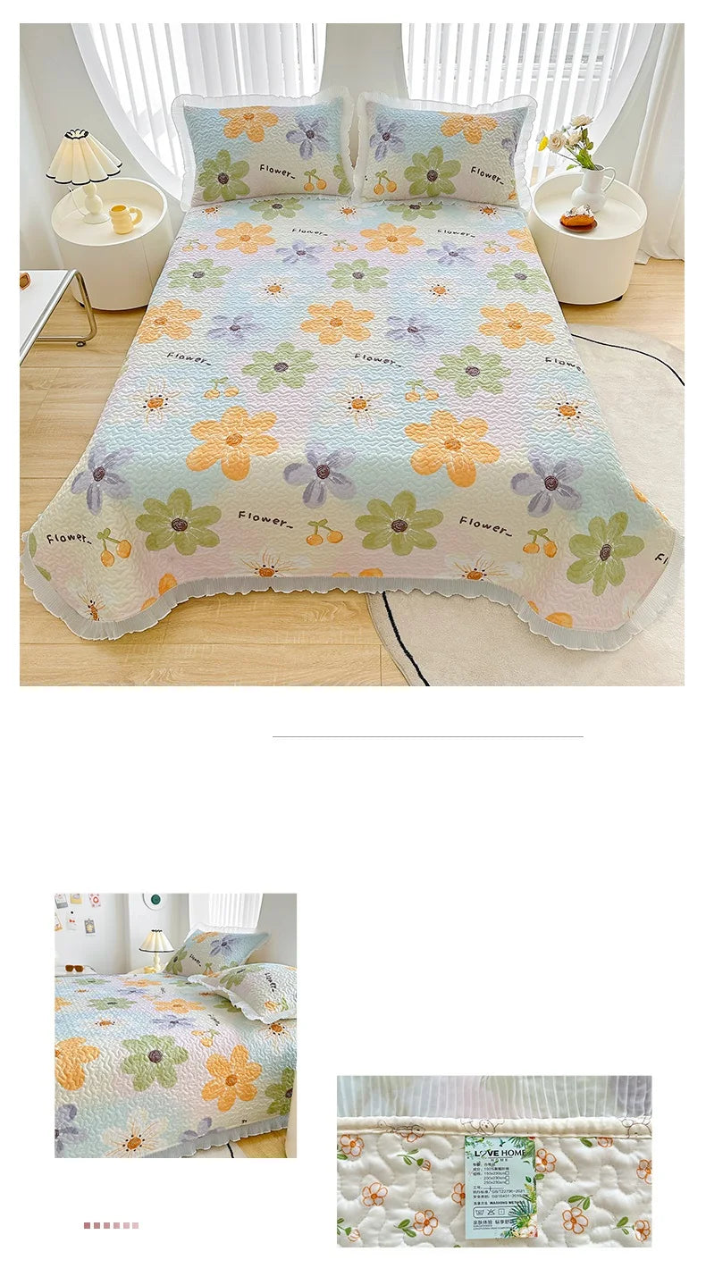 Thicken Bed Cover Floral Style Bedspread Home Bed Linen Double Bedspreads