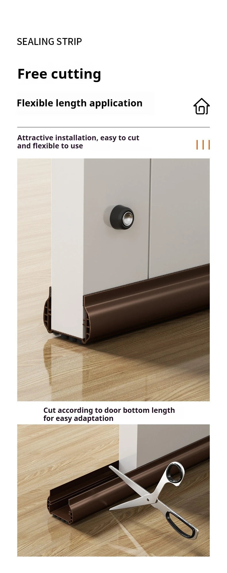 Pvc Door Seal Draft Stopper With 4 Layer Brush Reduce Noise Insect Proof