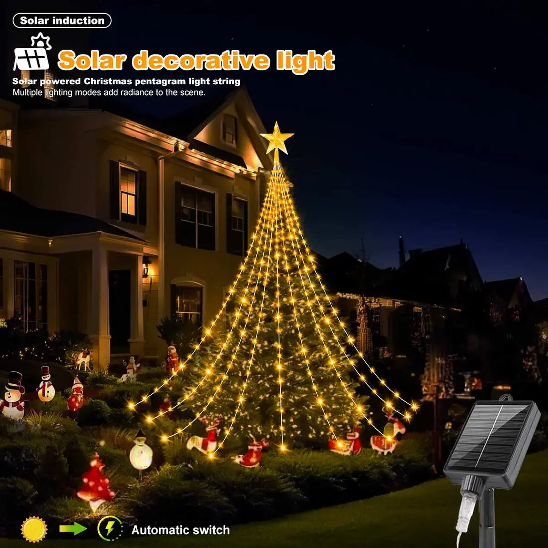 Christmas Decoration Solar String Lights 2/3M LED Star Fairy Lights Outdoor