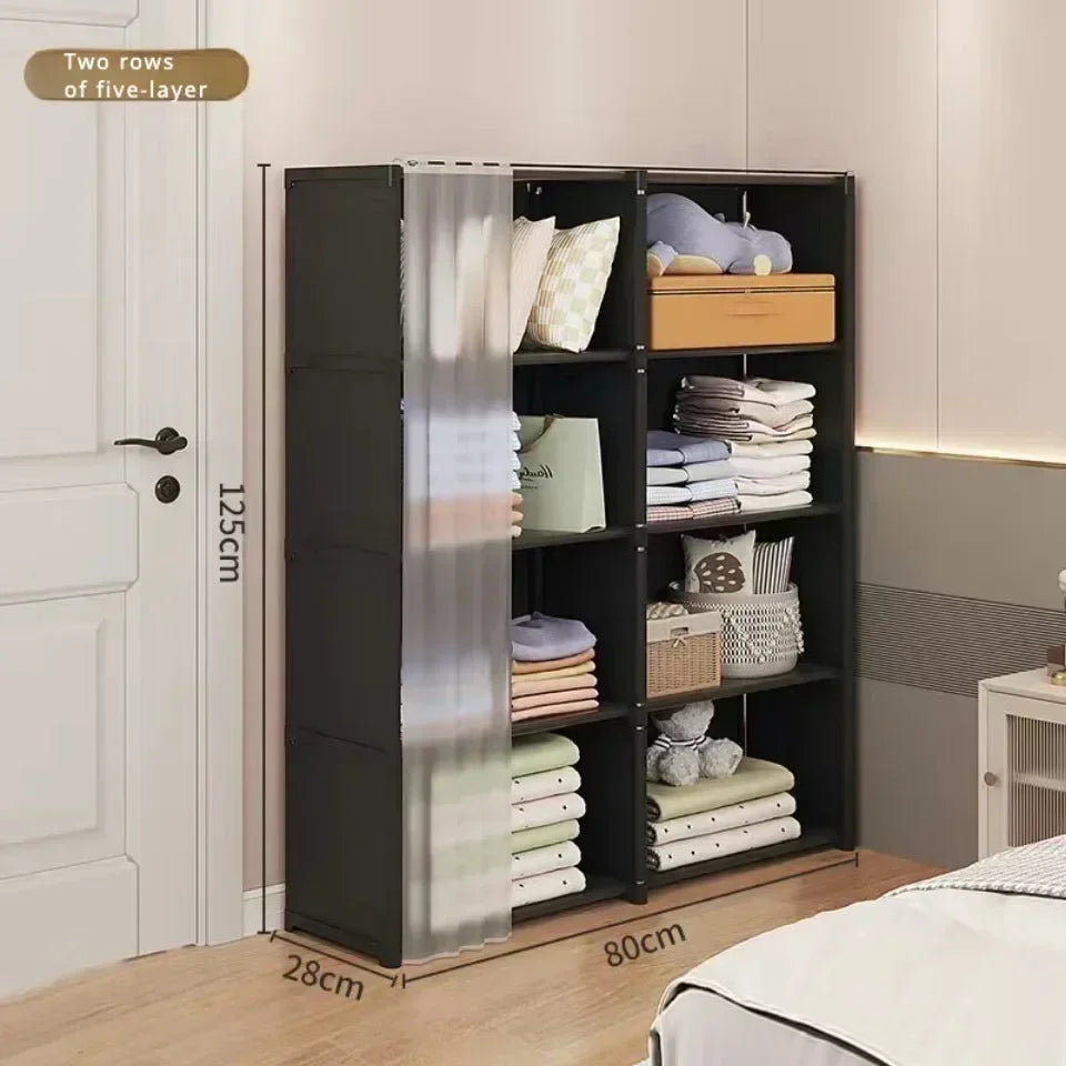 6/5 Layers Dustproof Wardrobe High Capacity Partition Bookshelf
