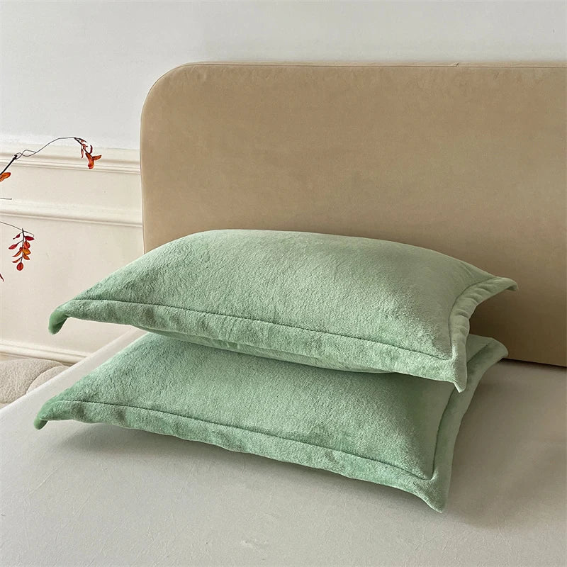 Solid Color Pillows Cover Velvet Pillowslip funda almohada 48x74cm Pillowcase