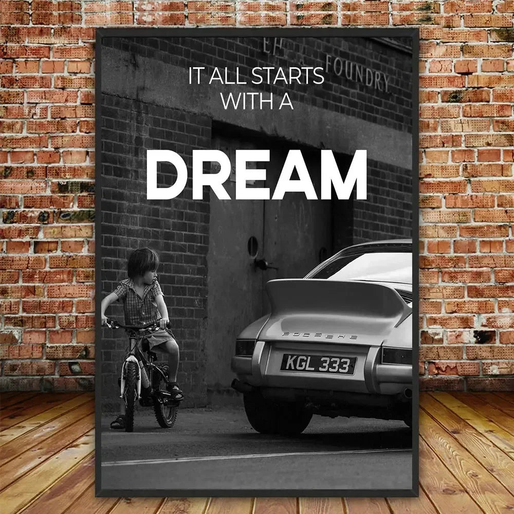 Chase Your Dreams Luxury Super Sports Cars Posters Print on Canvas