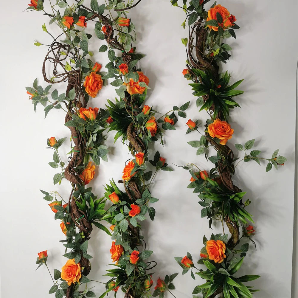 1.75 Meter Artificial Vine Green Leaf Simulation Rose Rattan Plant