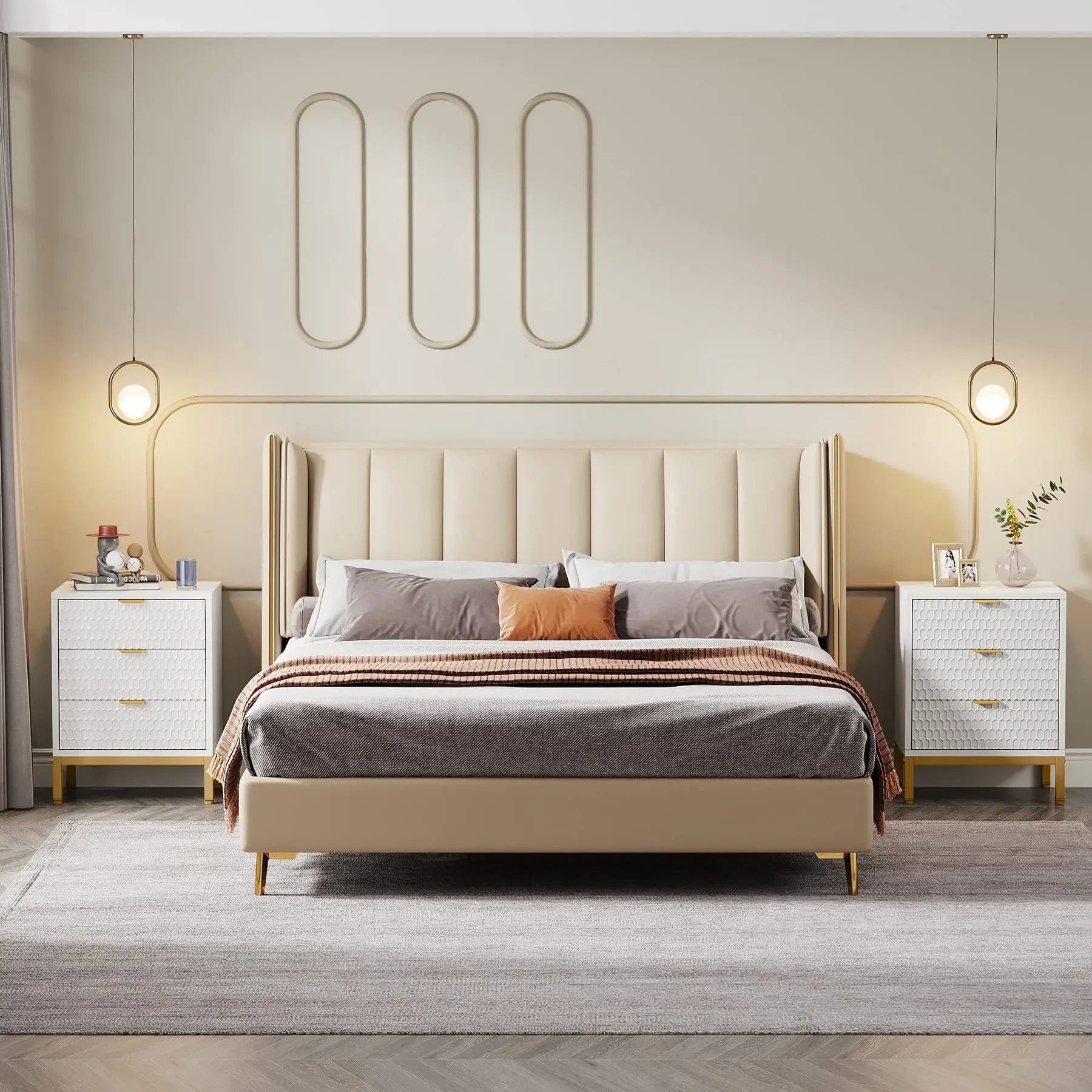 Tribesigns Modern Nightstand, 25.8" Tall Bedside Table with 3 Drawers