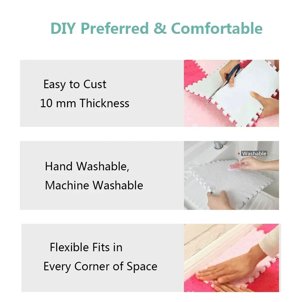 30x30cm Plush Puzzle Foam Floor Mat Creative Fashion Carpet