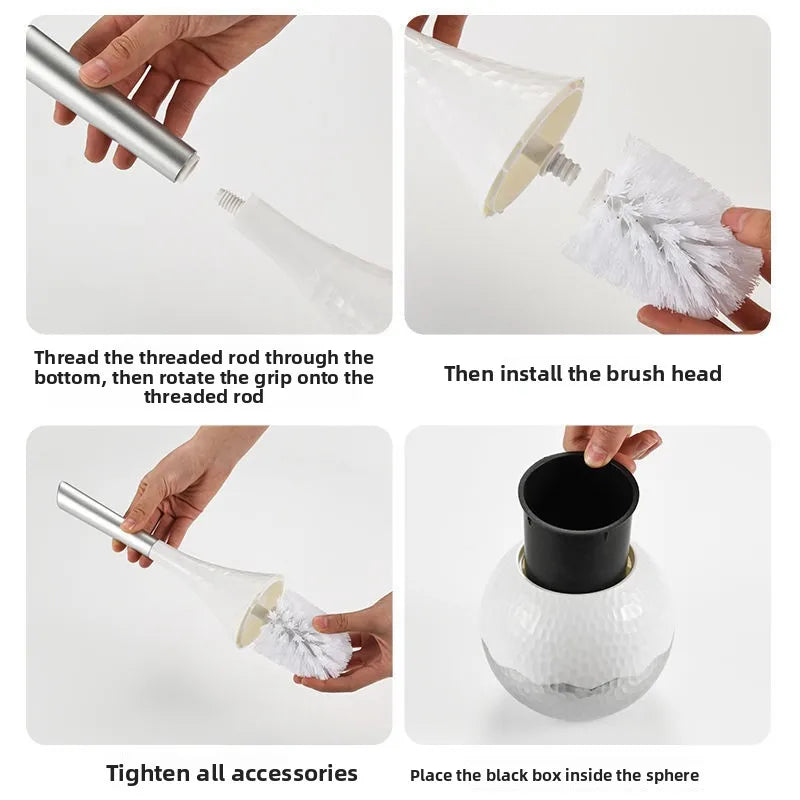 Premium Long Handle Toilet Brush with Holder