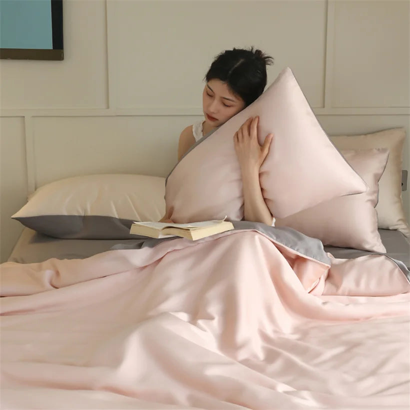 Mulberry Silk Bedding Set Luxury Natural 100% Silk Duvet Cover Set