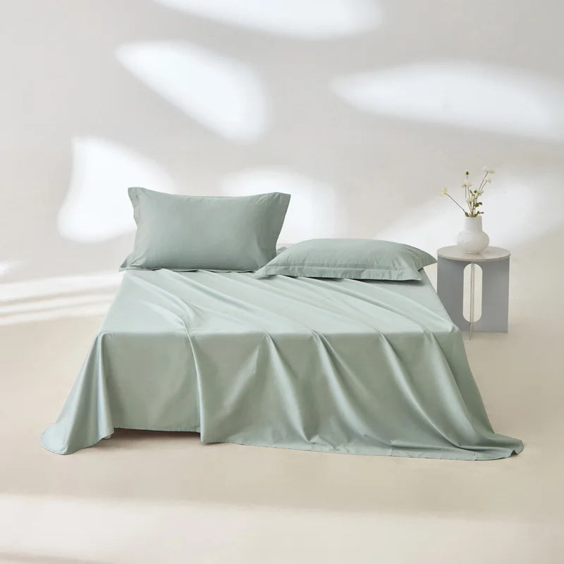 1pc Bed Flat Sheet 100% Egyptian Cotton Solid Color Top Sheets Single Double