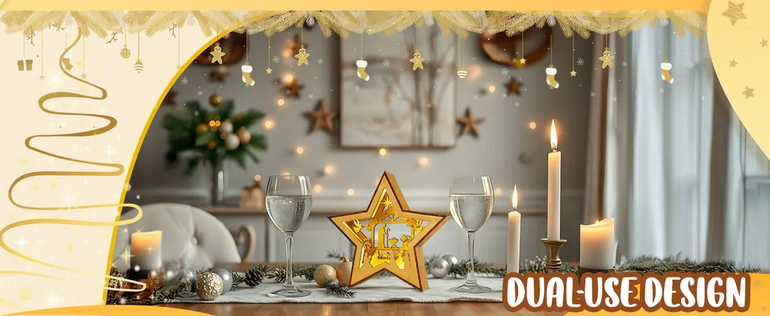 OurWarm Christmas Tree Topper Star Lighted, with Lights