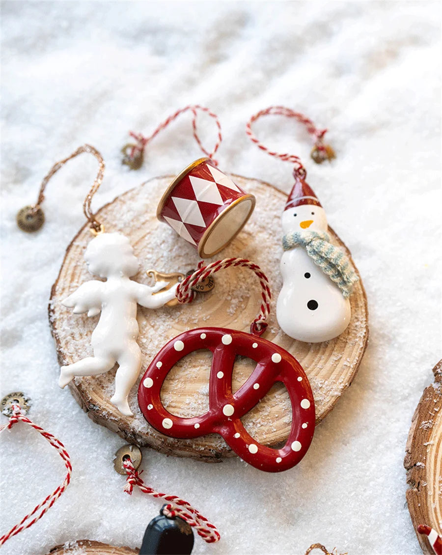 Metal Hand Painted Hanging Christmas Tree Decoration, Holiday Gift