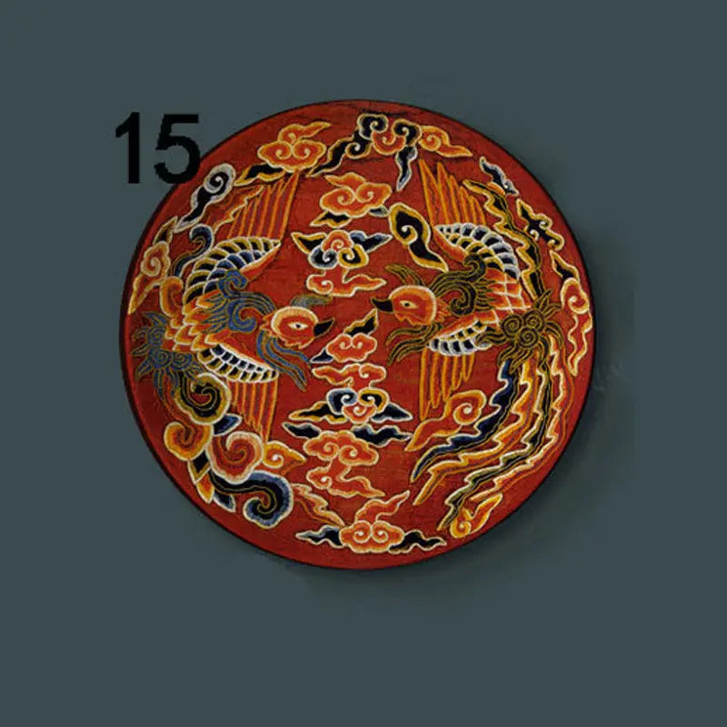 6-8inch Chinese Style Ceramic Plate with Dragon Phoenix