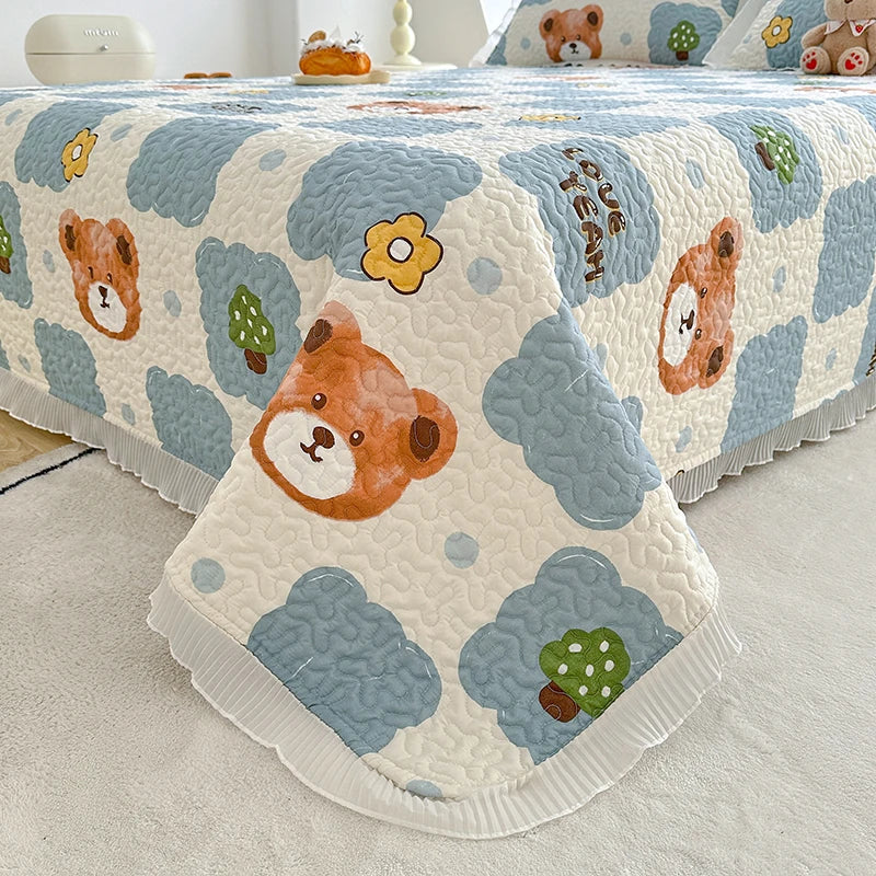 Thicken Bed Cover Floral Style Bedspread Home Bed Linen Double Bedspreads