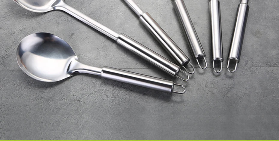 KONCO 6 Pieces Kictche Cooking Utensil Set Stainless Steel Cookware Set