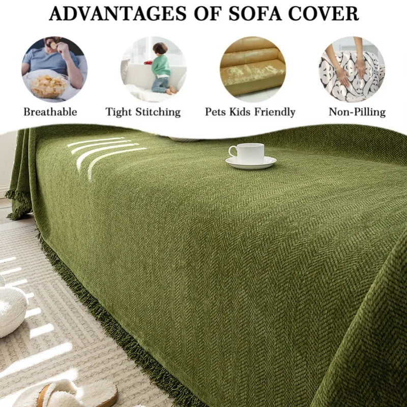 Cream Style Chenille Sofa Cover Sofa Towel Four Seasons