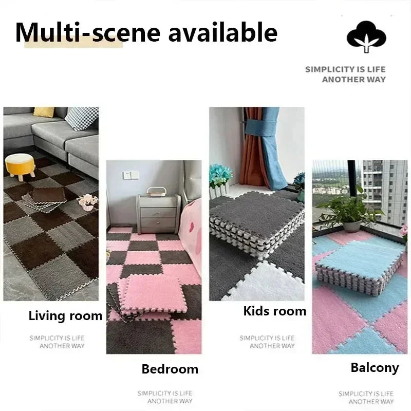 30x30cm Plush Puzzle Foam Floor Mat Creative Fashion Carpet