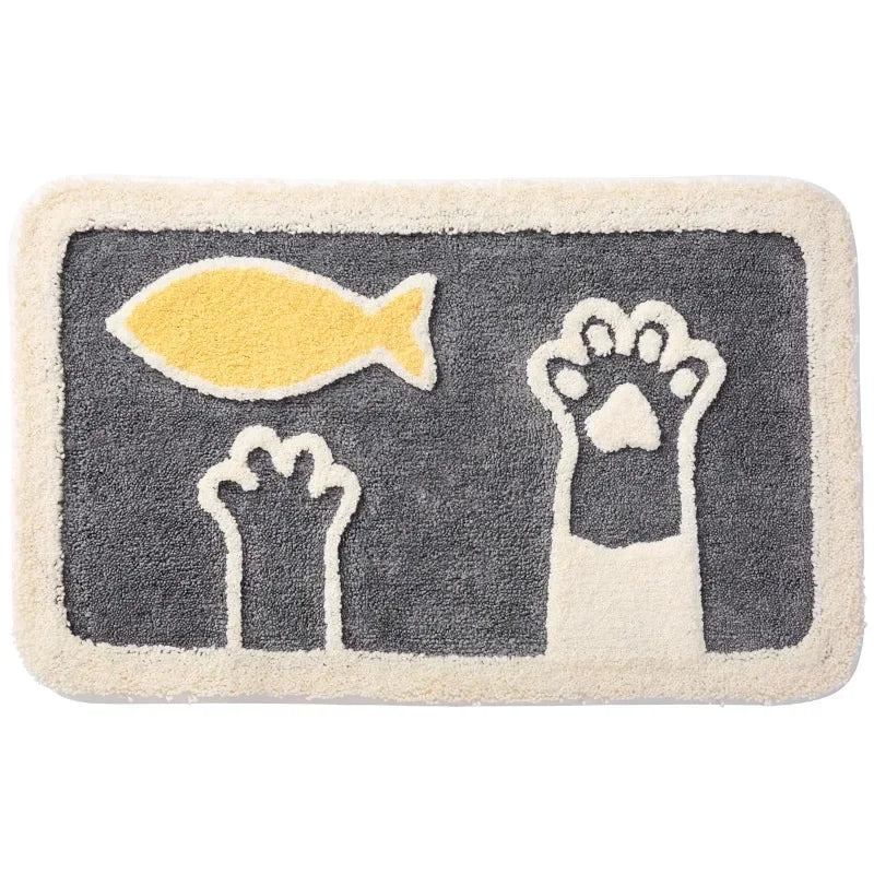 Frog and Bear Flocking Bath Mat Home Decoration Door Mat