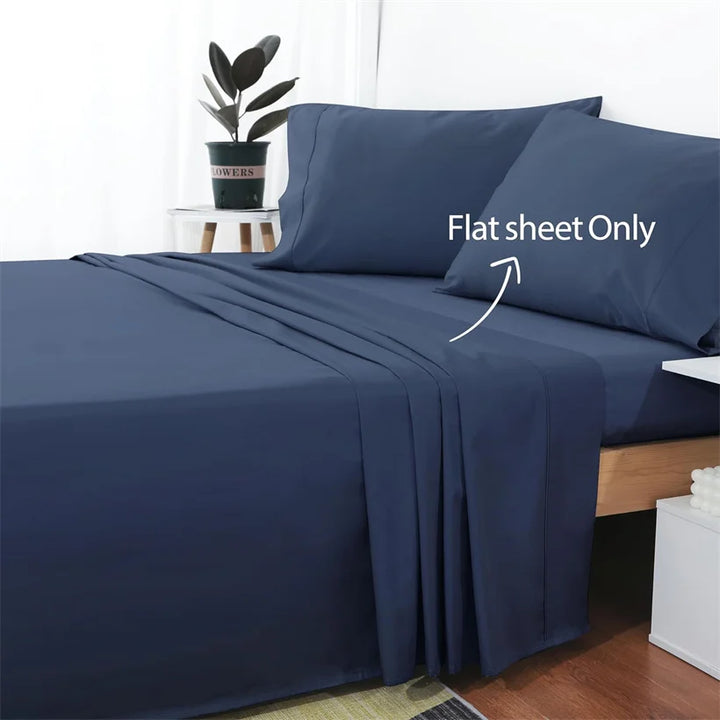 1pc Bed Flat Sheet 100% Egyptian Cotton Solid Color Top Sheets Single Double