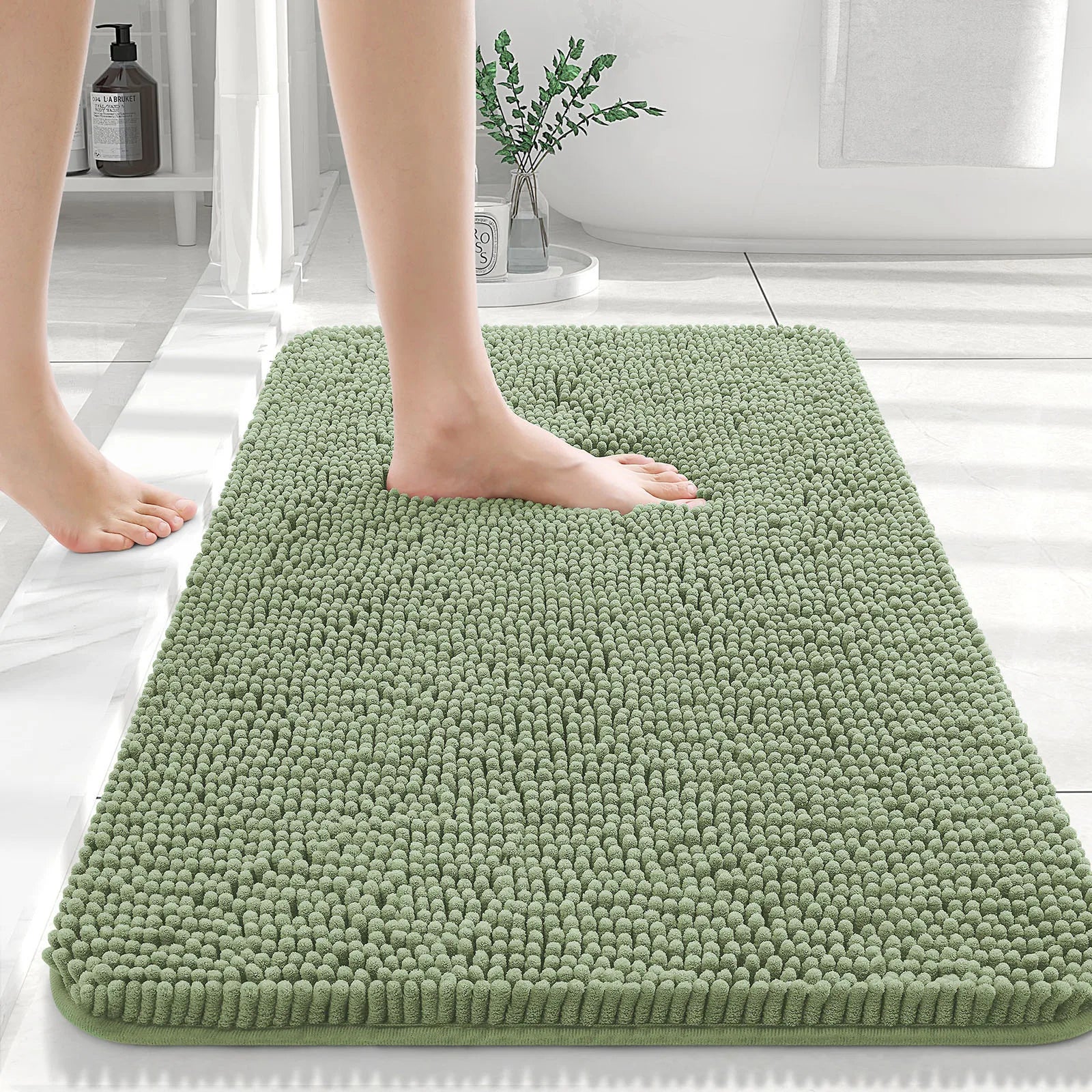 HAPIHAPPY New Chenille Bathroom Rug Mat Extra Soft Thick