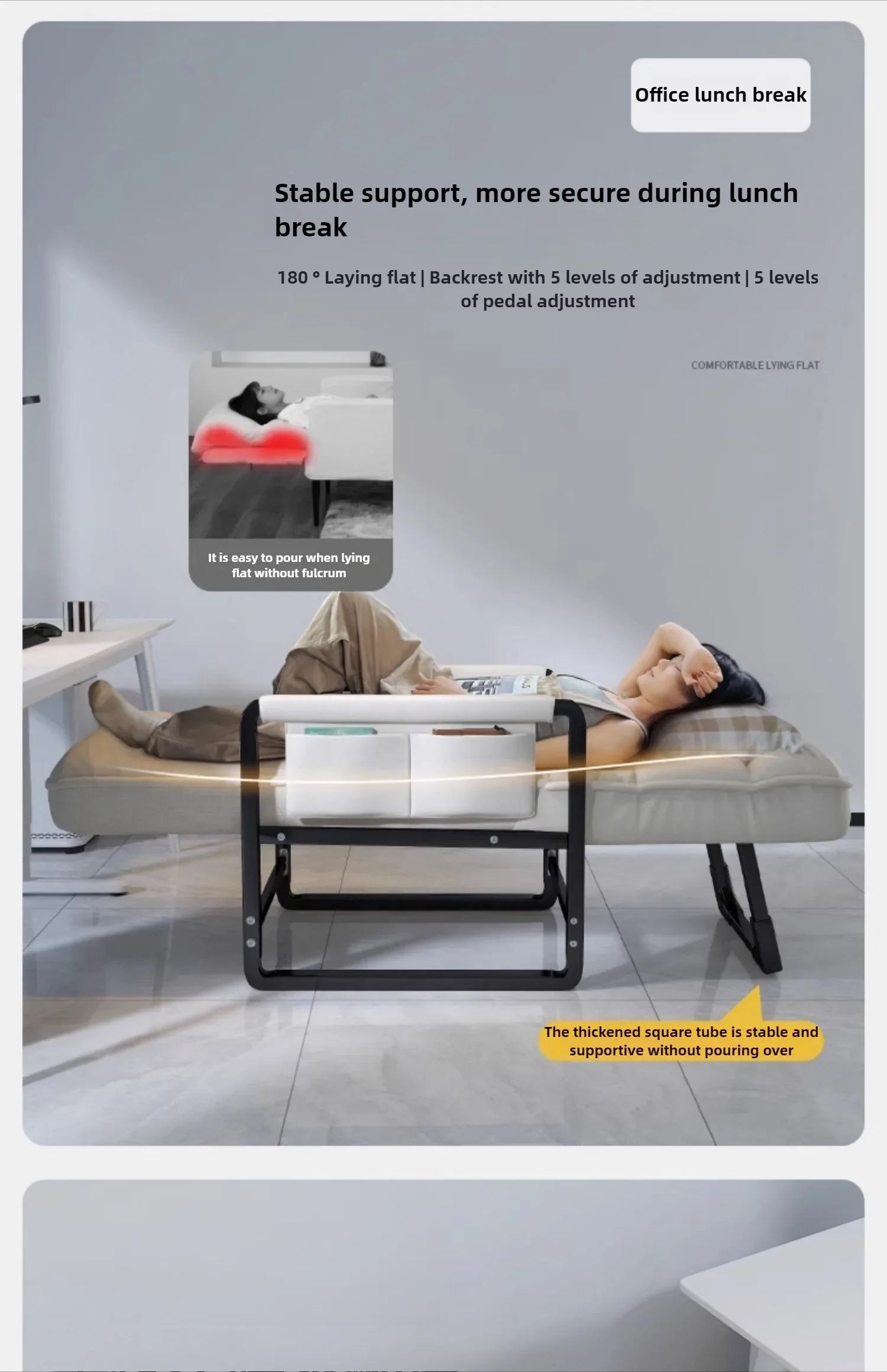 Reclining chair office lunch break folding chair