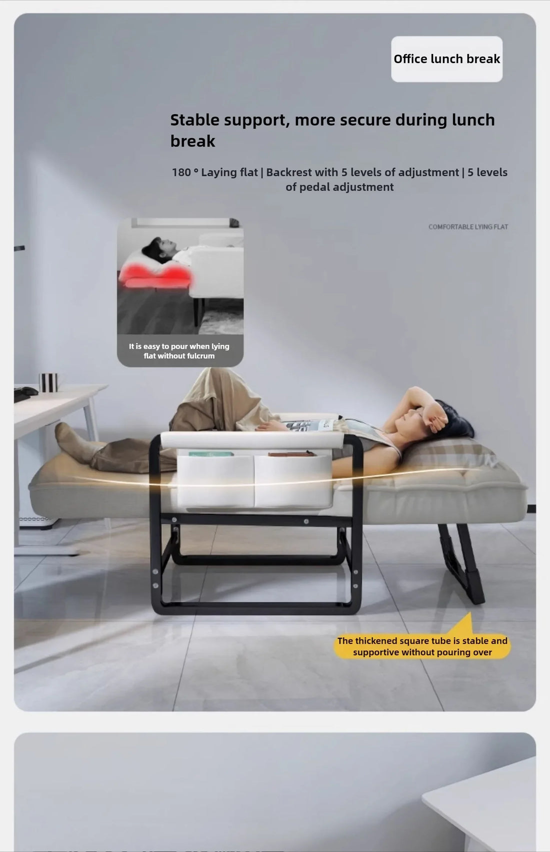 Reclining chair office lunch break folding chair