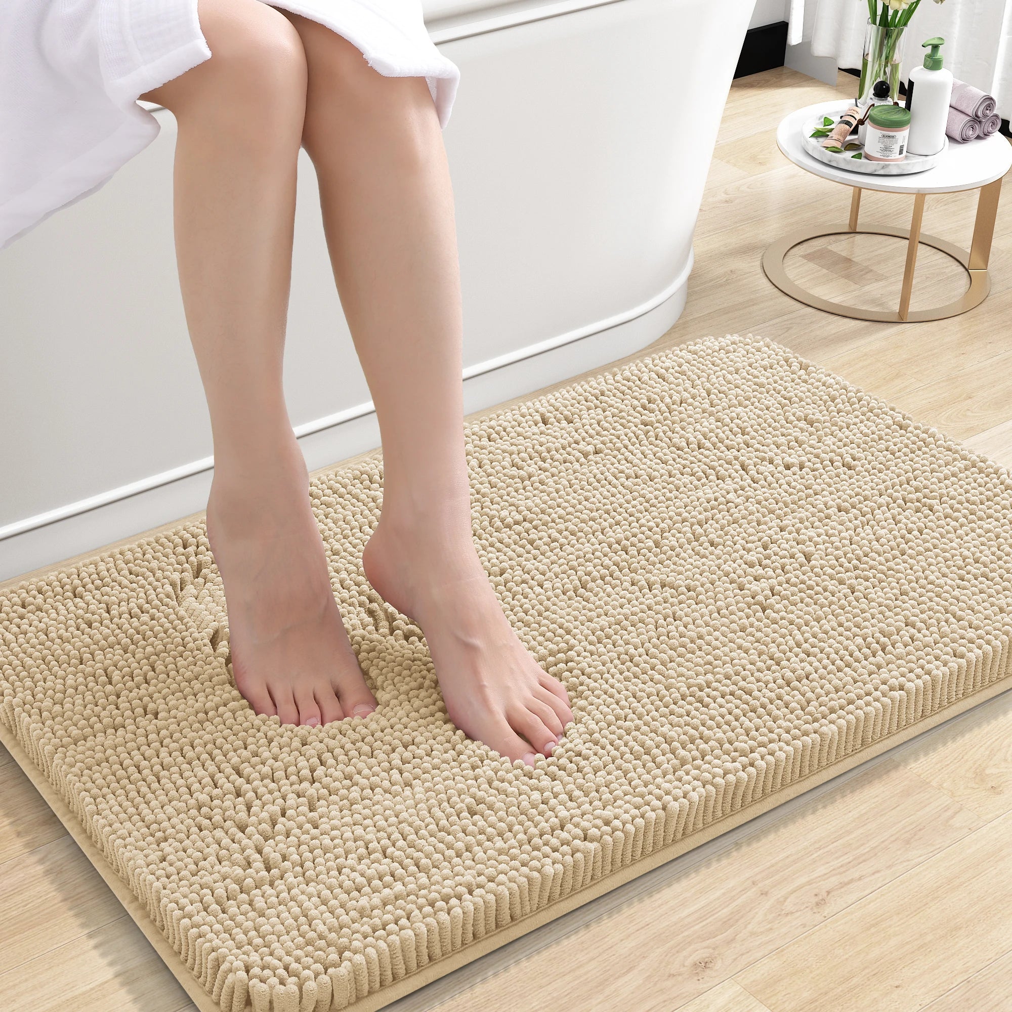 HAPIHAPPY New Chenille Bathroom Rug Mat Extra Soft Thick