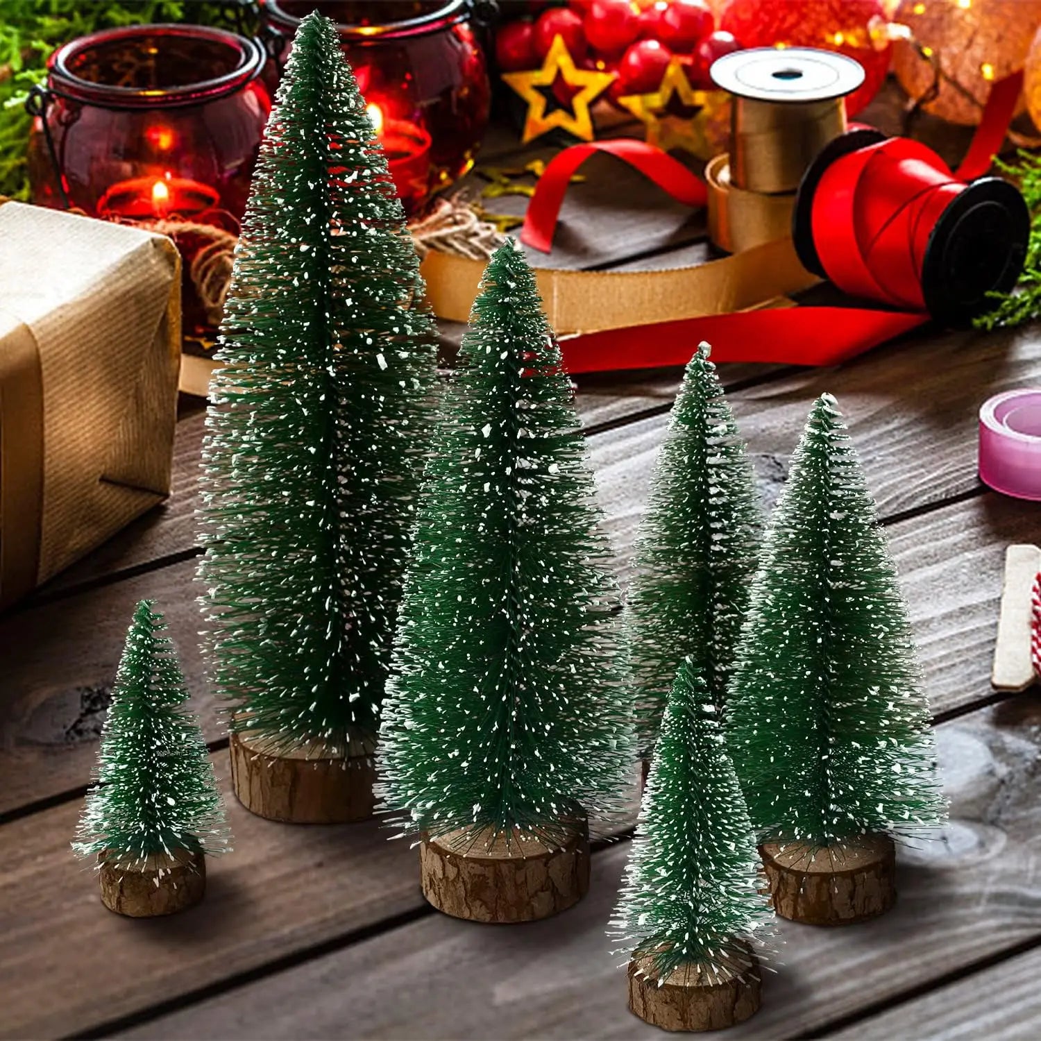 Mini Christmas Tree Bottle Brush Tree Artificial Green Christmas