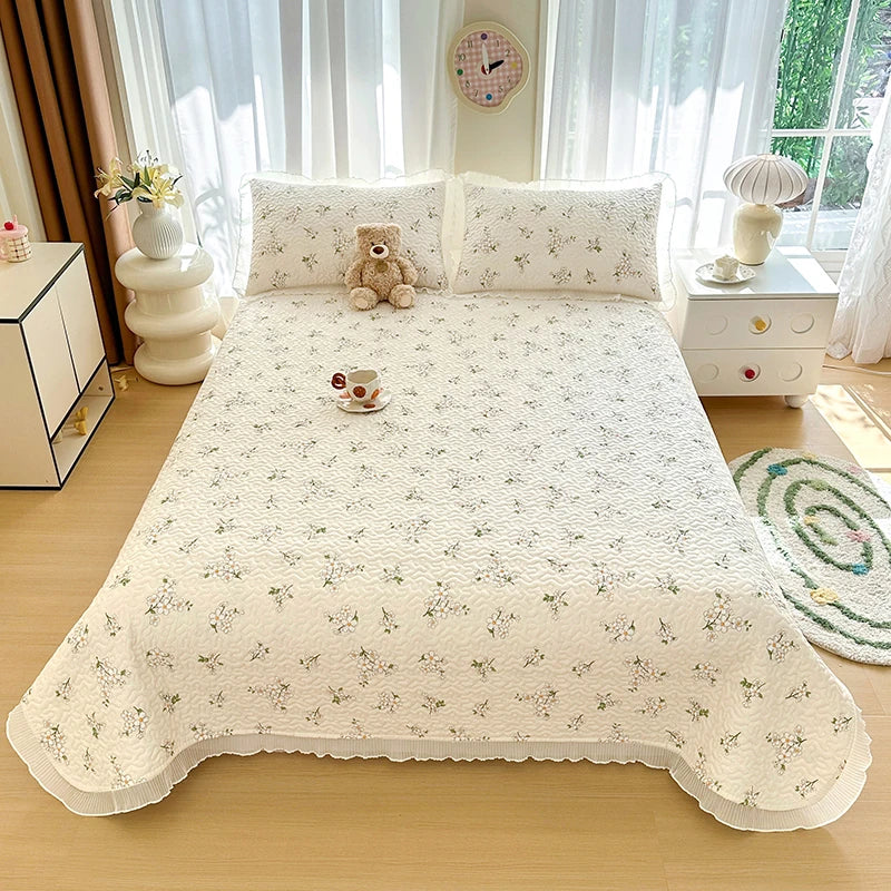 Thicken Bed Cover Floral Style Bedspread Home Bed Linen Double Bedspreads