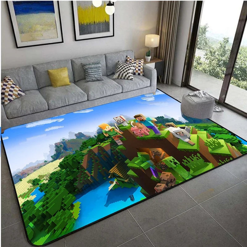 3D Game M-MINE Sandbox Carpet for Living Room Decor Bedroom