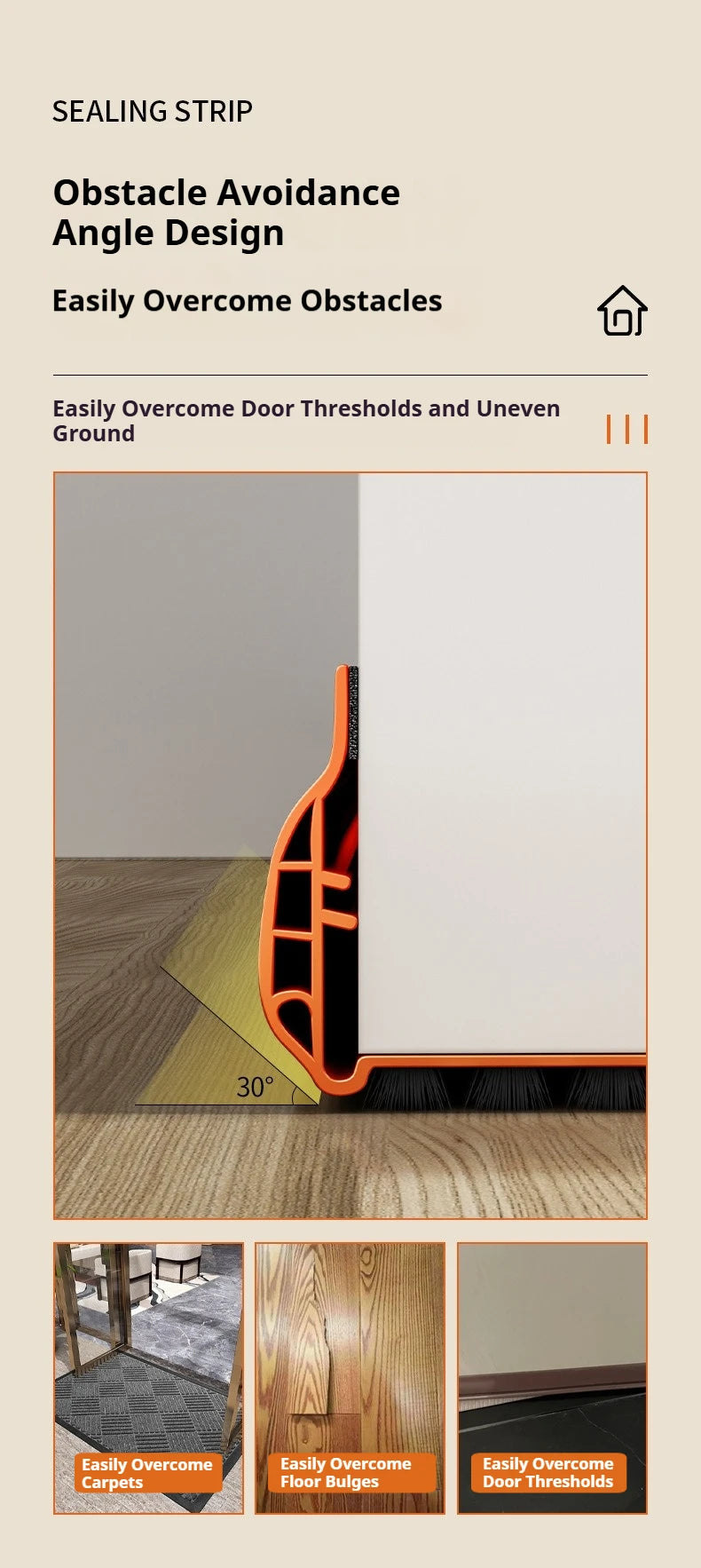 Pvc Door Seal Draft Stopper With 4 Layer Brush Reduce Noise Insect Proof