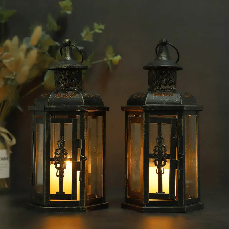 Vintage Nordic Candle Holder Lanterns Candles