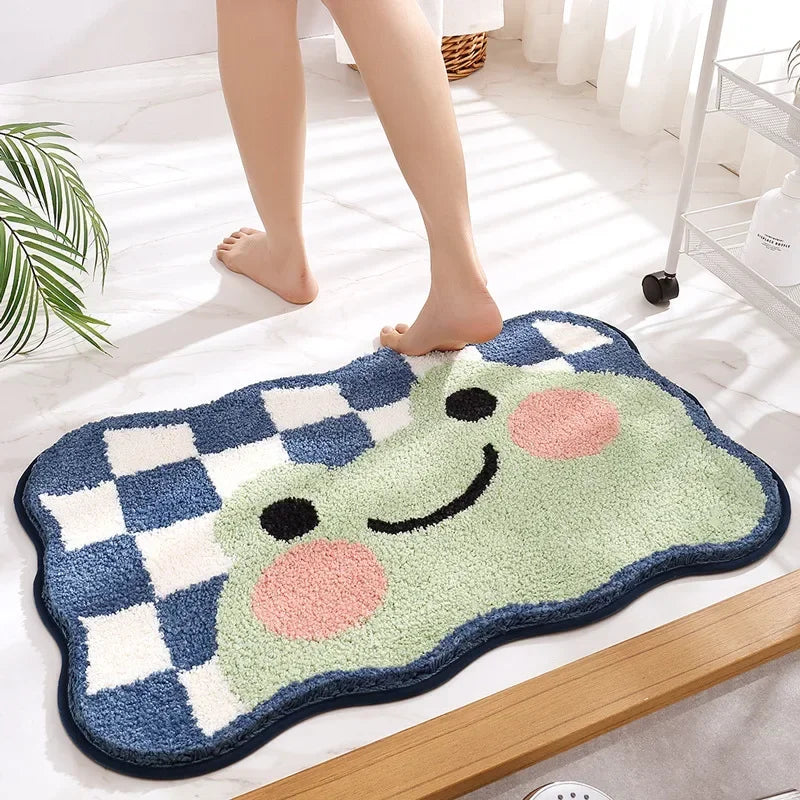 Frog and Bear Flocking Bath Mat Home Decoration Door Mat