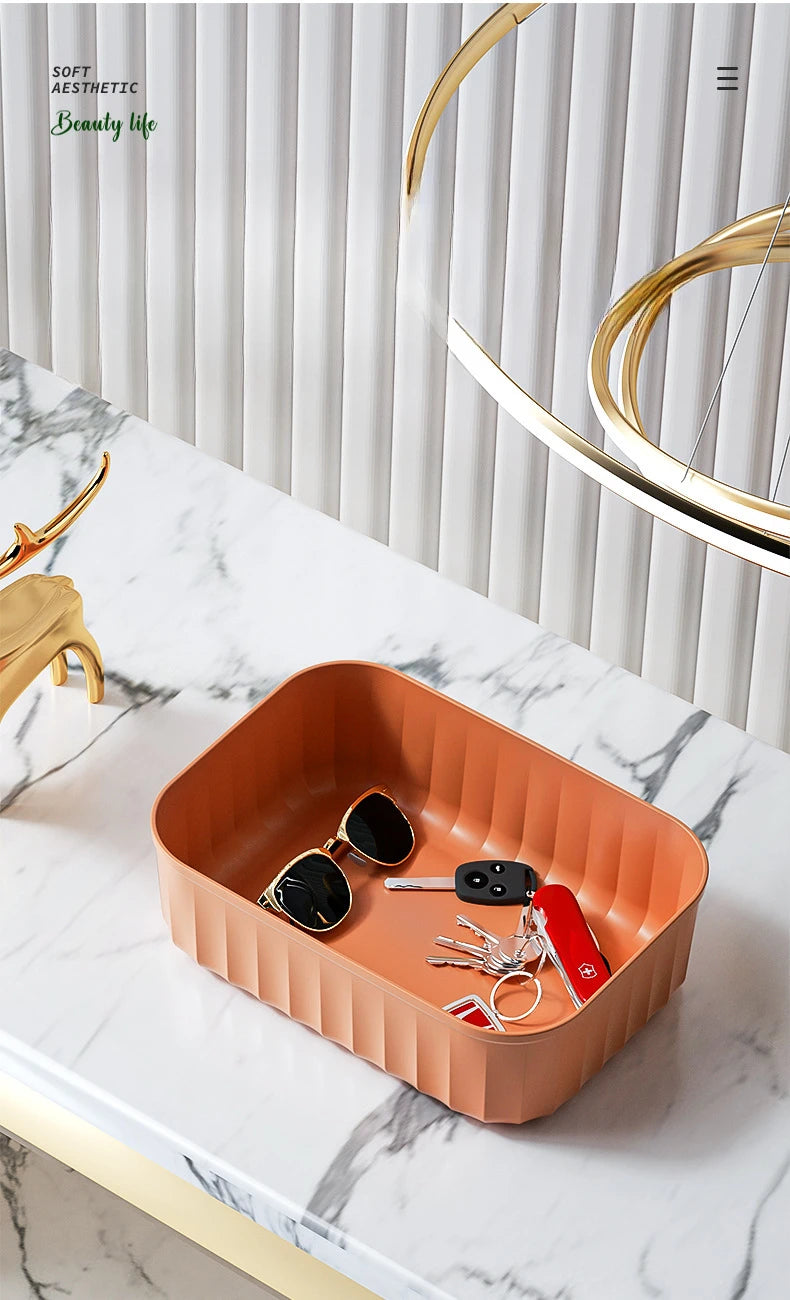 Sundries Storage Boxes with Lid Light Luxury Snacks Toys Storage