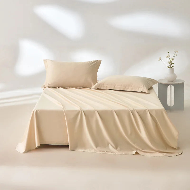 1pc Bed Flat Sheet 100% Egyptian Cotton Solid Color Top Sheets Single Double