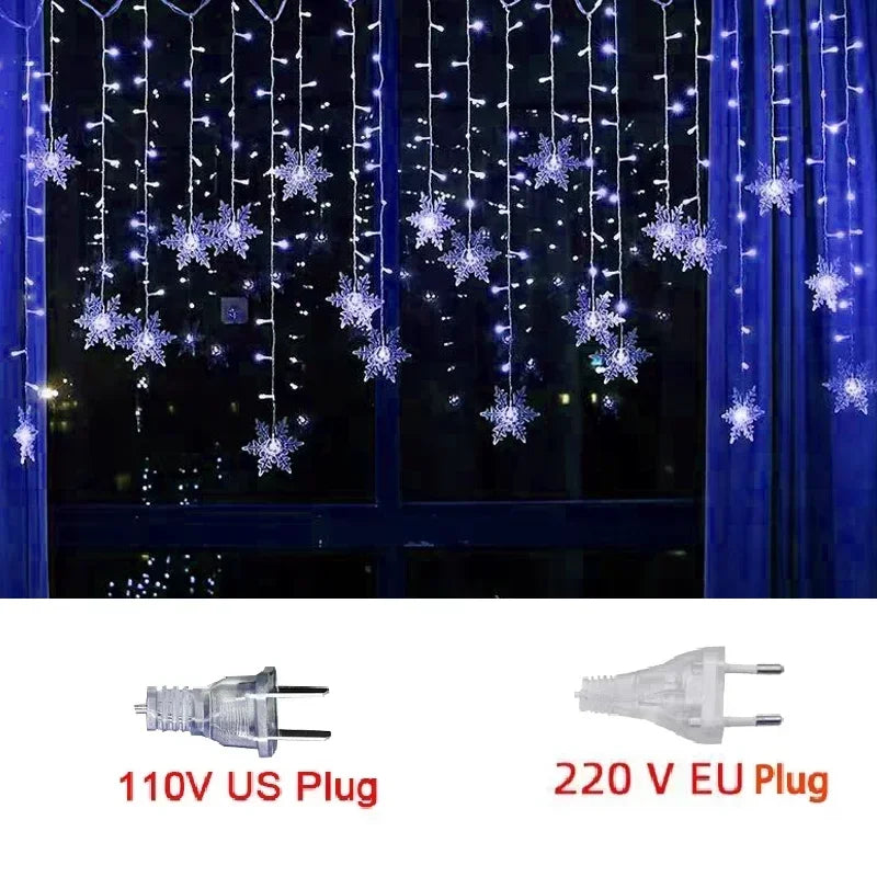 110V 220V Snowflakes  Curtain Garland