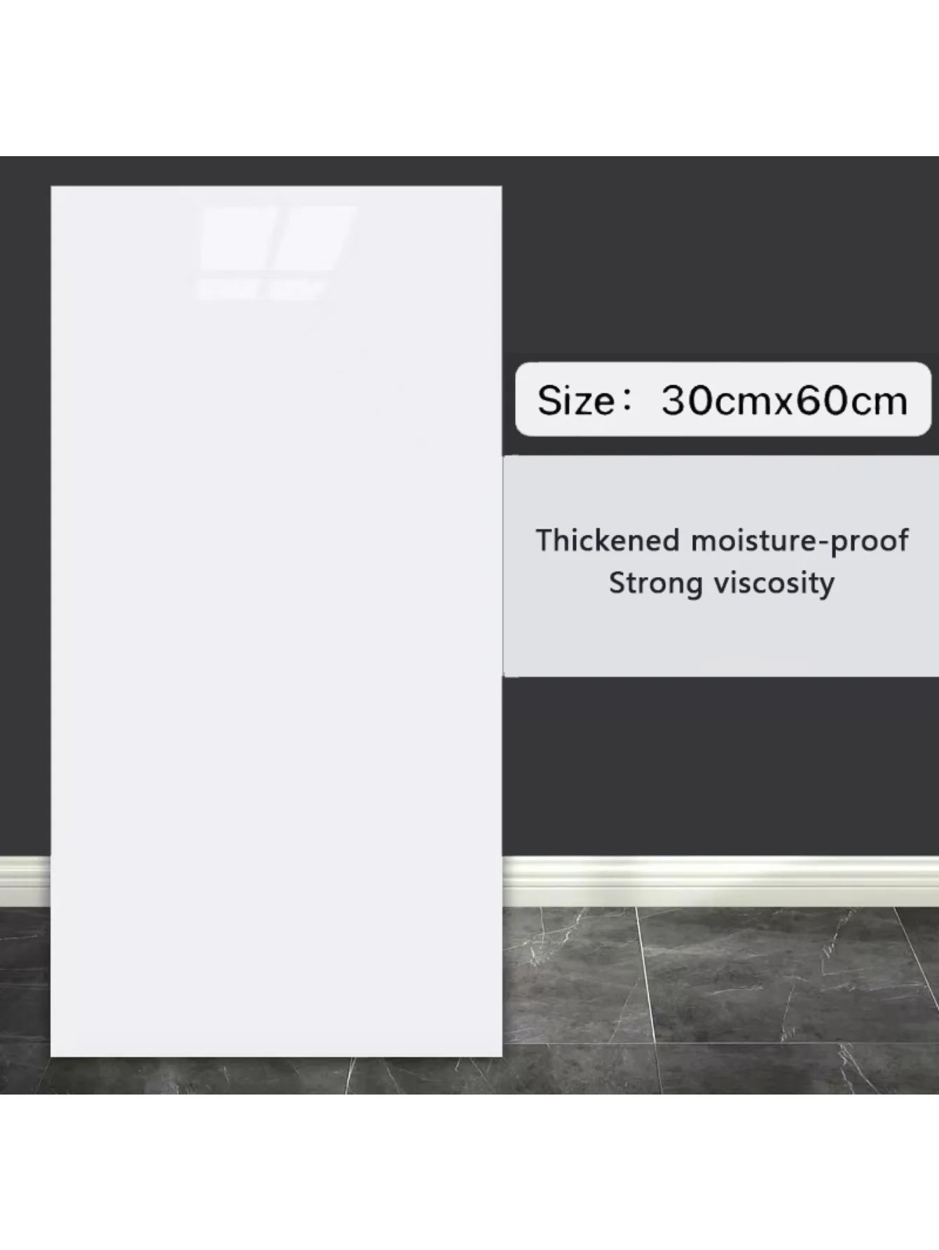 10Pcs Self-adhesive Marble Tiles Sticker Waterproof 30cmx60cm Tiles