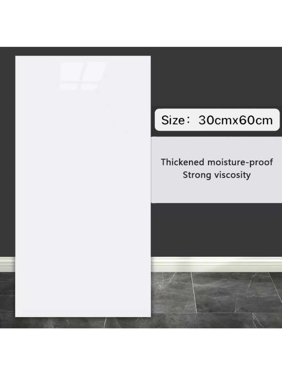 10Pcs Self-adhesive Marble Tiles Sticker Waterproof 30cmx60cm Tiles