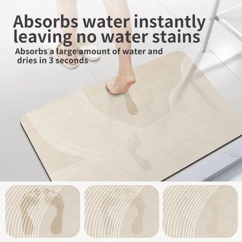Non-Slip Diatomite Bath Mat Bathroom Foot Mats