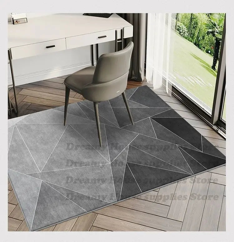 Modern Rectangular Chair Mat for Room Study Geometric