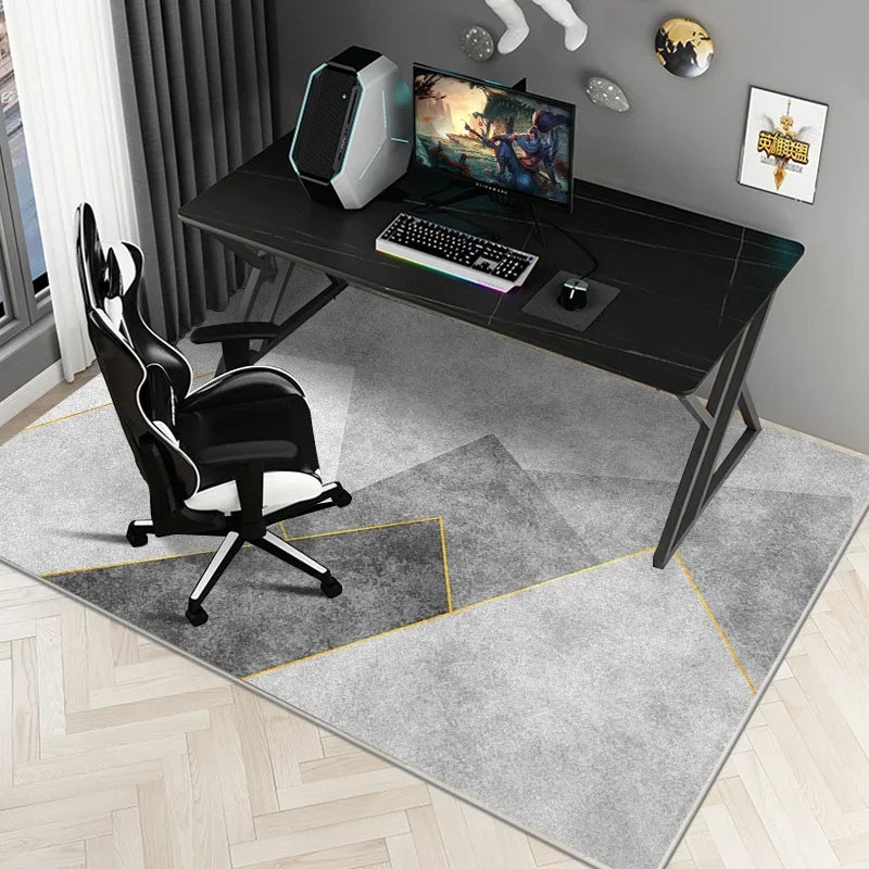 Modern Rectangular Chair Mat for Room Study Geometric